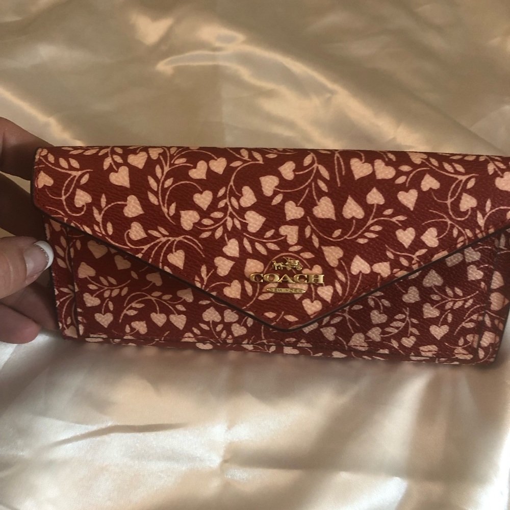 Coach Love Leaf wallet 8”width x 4”height